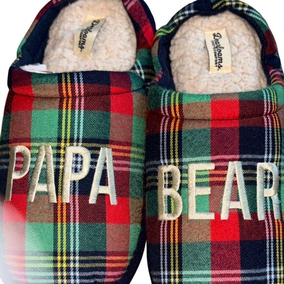 Dearfoams Coy Comfort 'Papa Bear' Slippers-Plaid-Mens 7/8-NWT - Picture 2 of 5